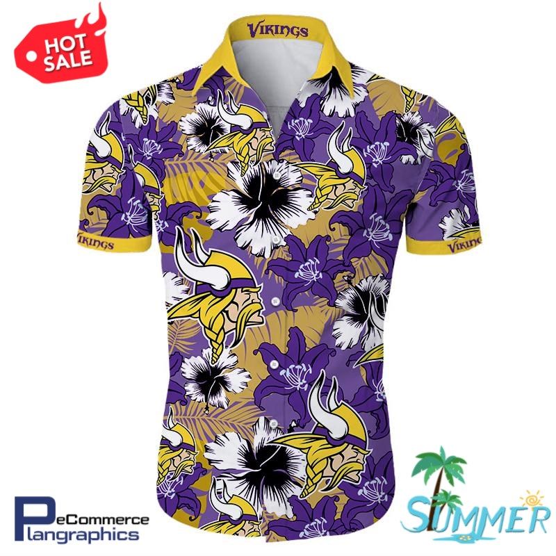 Minnesota Vikings Hawaiian Aloha Shirt Hawaiian Shorts Beach Short Shirt