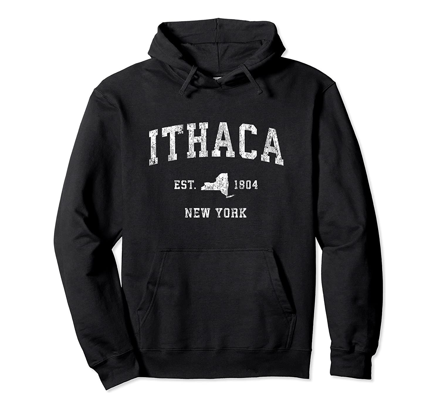 Ithaca New York NY Vintage Athletic Sports Design Pullover Hoodie, T-Shirt, Sweatshirt