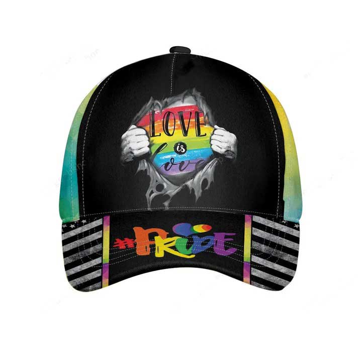 Pride Love Is Love Lgbt Baseball Cap, Lesbian Pride Accessories Classic Cap For Pride Month