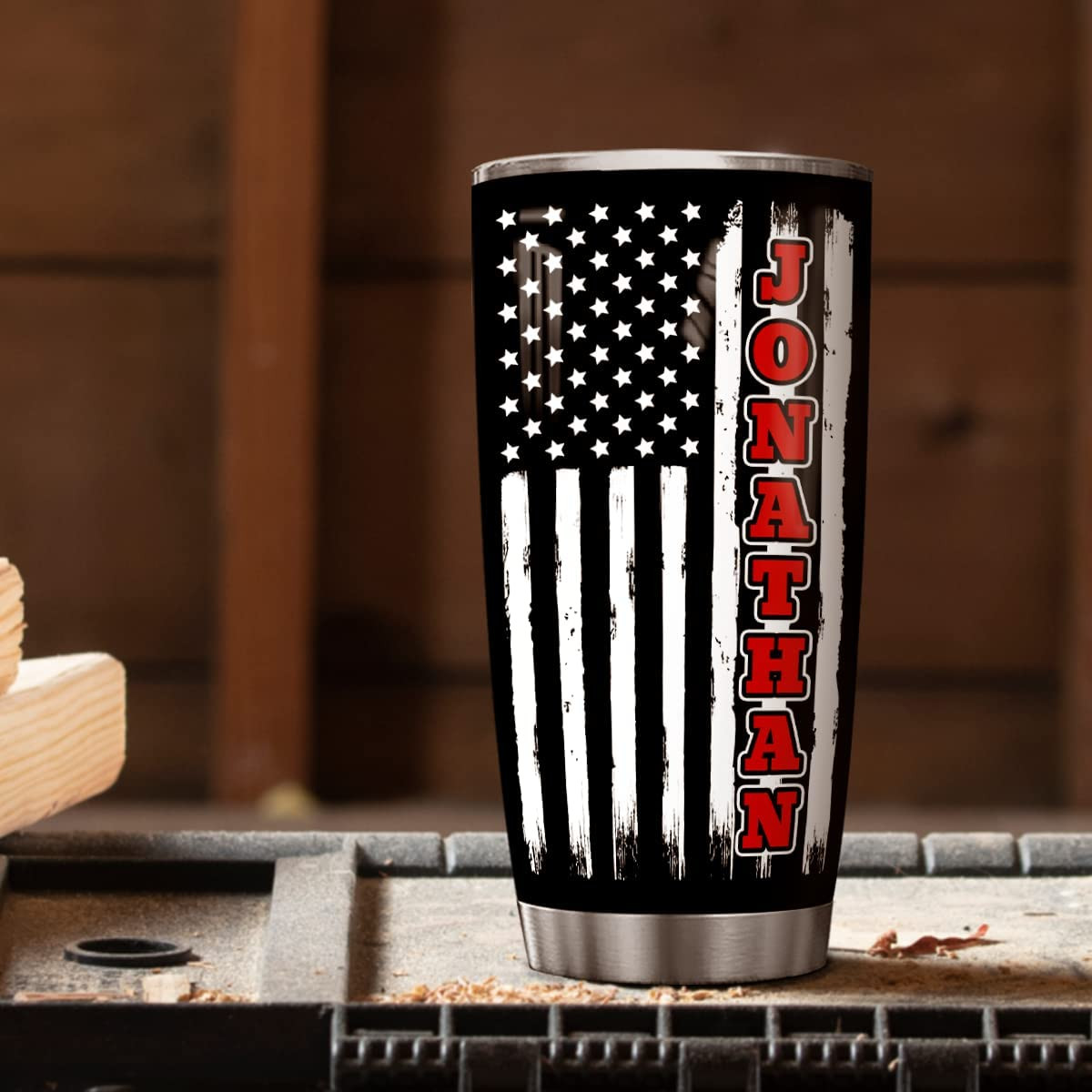 Personalized Flag American Tumbler 20Oz 30Oz Stainless Steel Double Wall Vacuum Insulated Tumblers Coffee Travel Mug Cup With Lid Usa Birthday Christmas Gifts For Men Women Custom Name