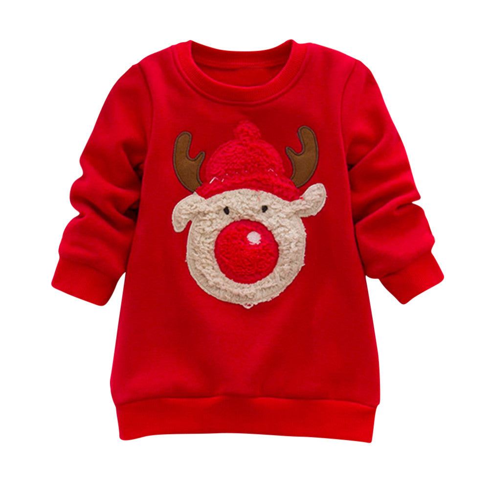 Telotuny Hoodies Sweatshirts O-Neck Children Christmas Sweaters Kids Baby Long Sleeve Christmas