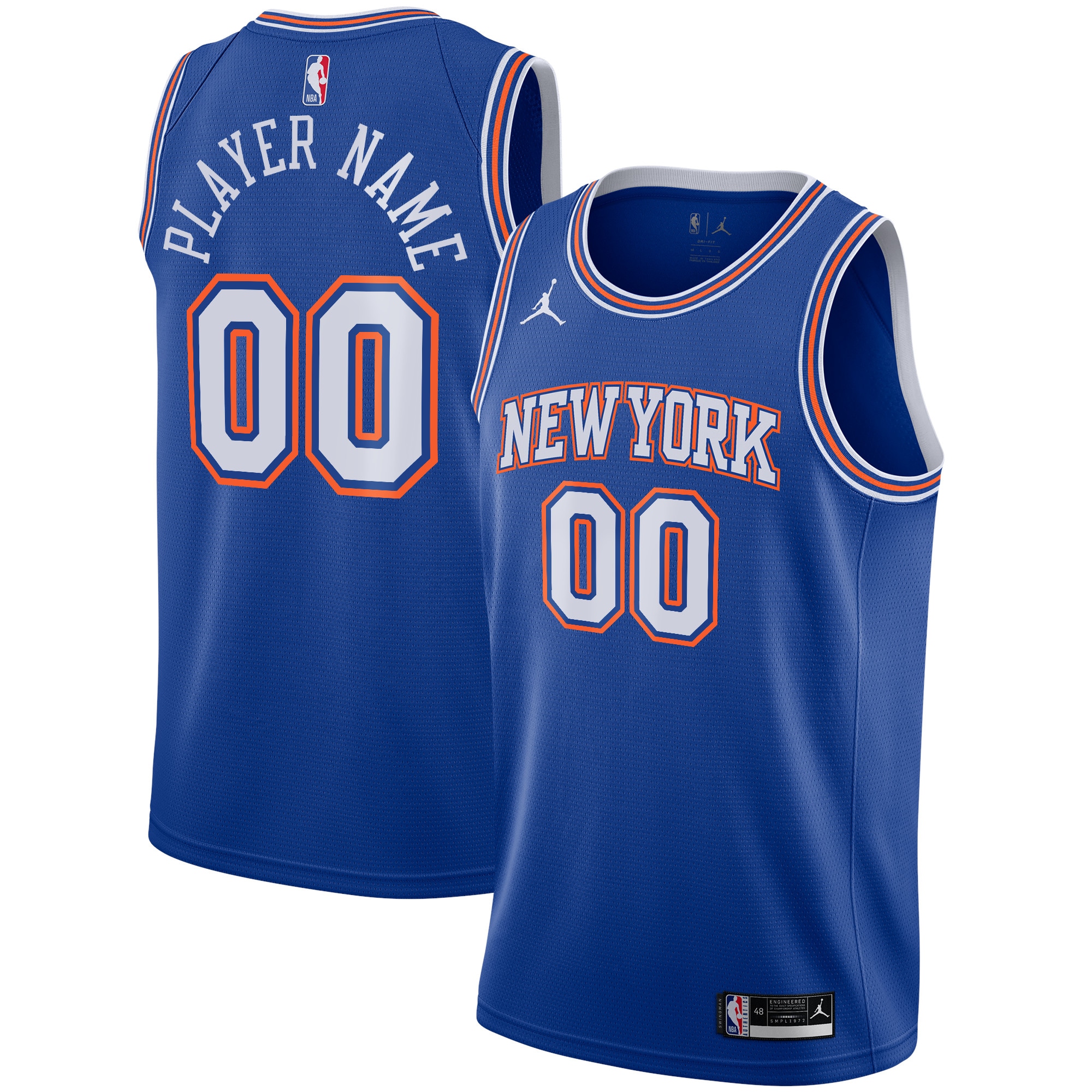 New York Knicks Jordan Brand Swingman Custom Jersey – Statement Edition – Blue