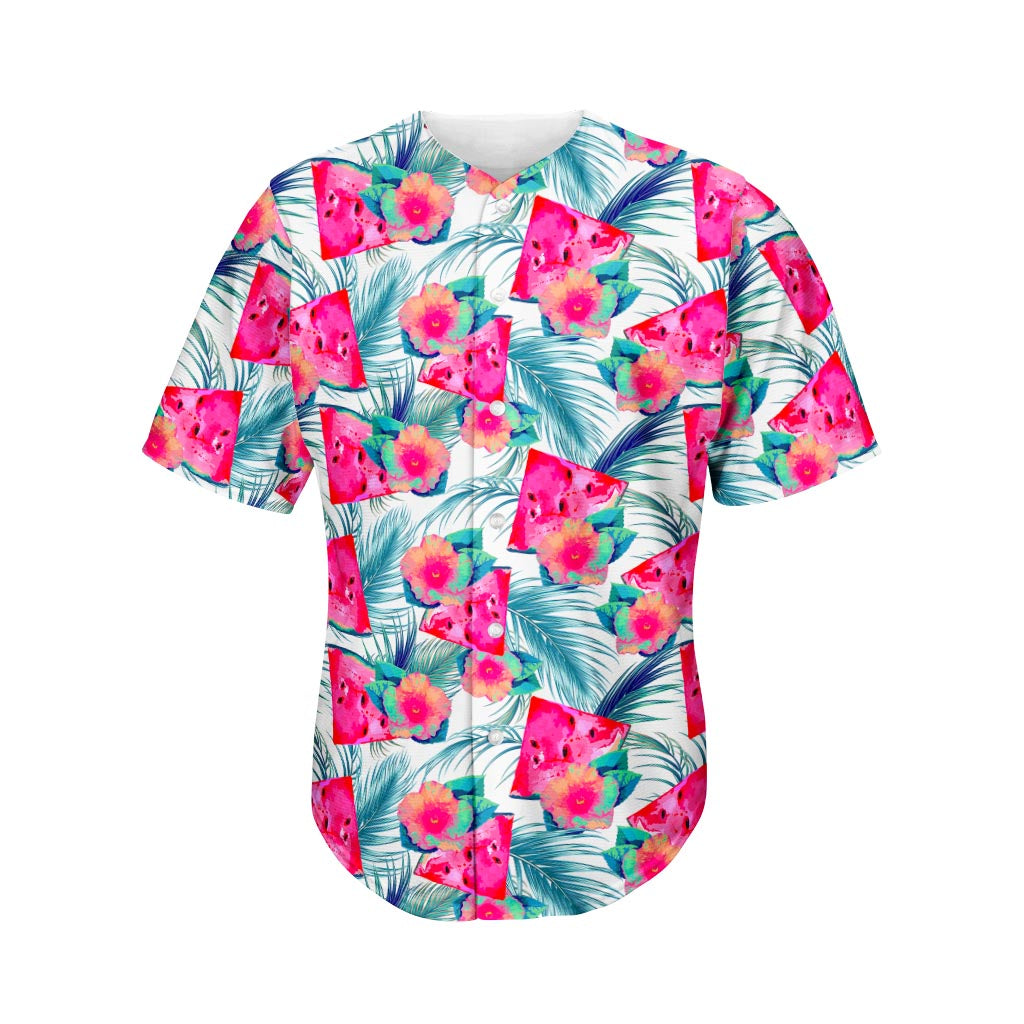 Watermelon Teal Hawaii Pattern Print Baseball Jersey Ha81104