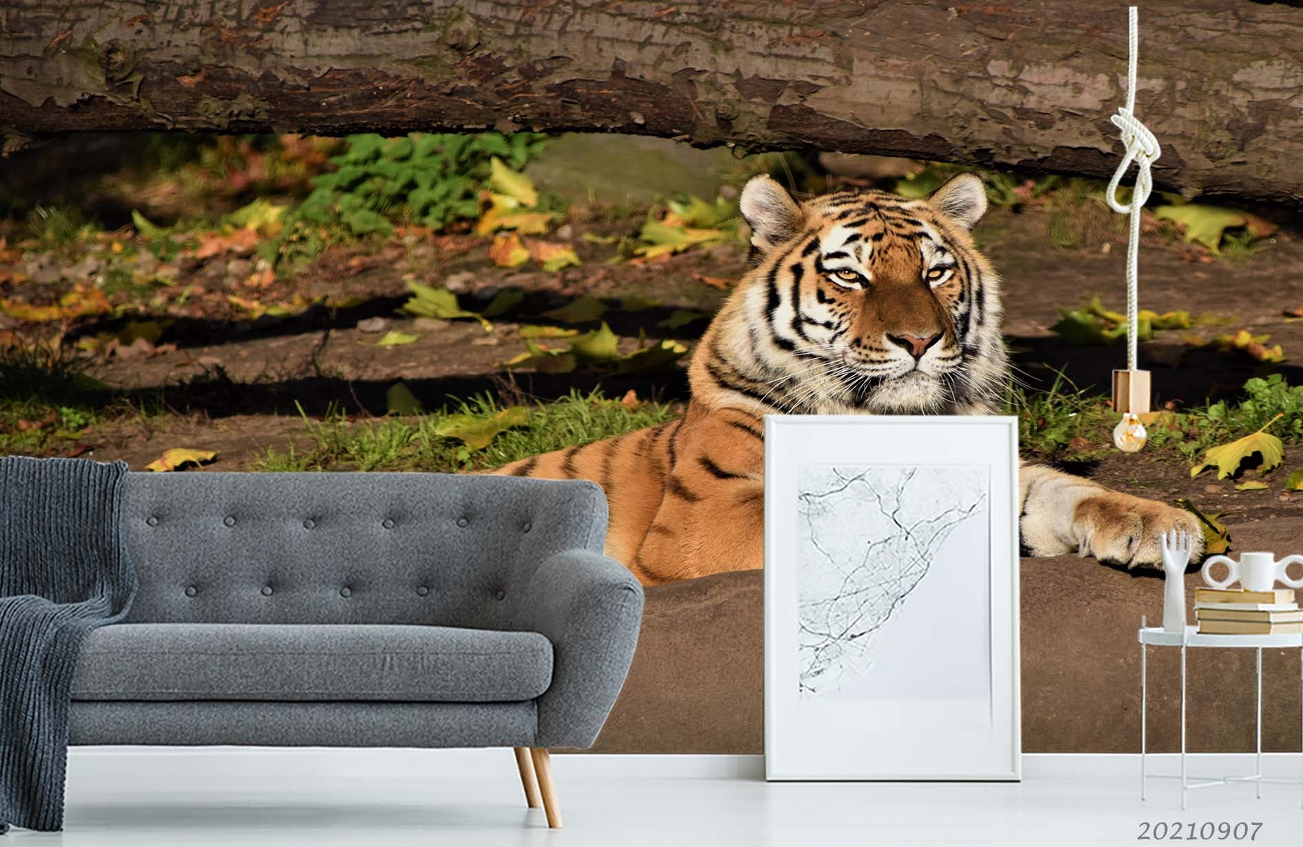 3D Forest Animal Tiger Wall Mural Wallpaper Lqh 174