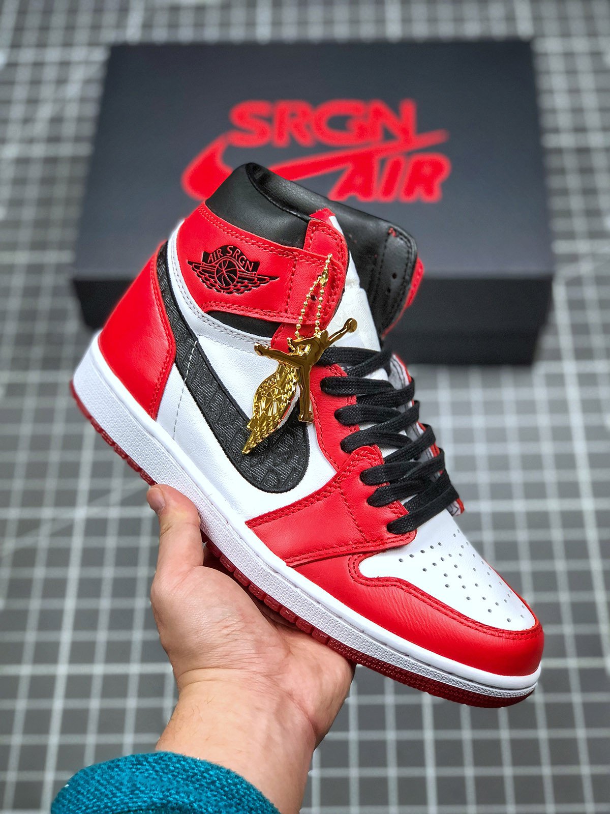 SRGN Custom x JD 1 Retro ‘Chicago’ Red White 5338870