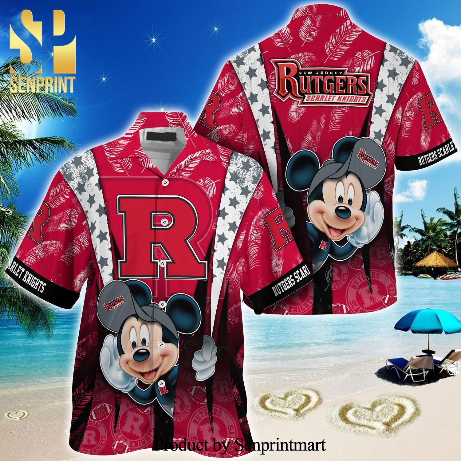 NCCA Rutgers Scarlet Knights Mickey Mouse Trendy Hawaiian Shirt V1 Aloha Shirt