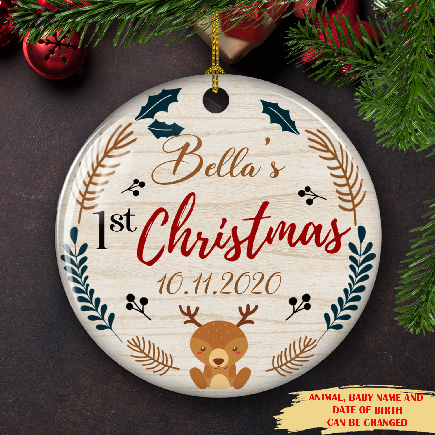 Baby First Christmas – Personalized Ceramic Christmas Ornaments – 8714