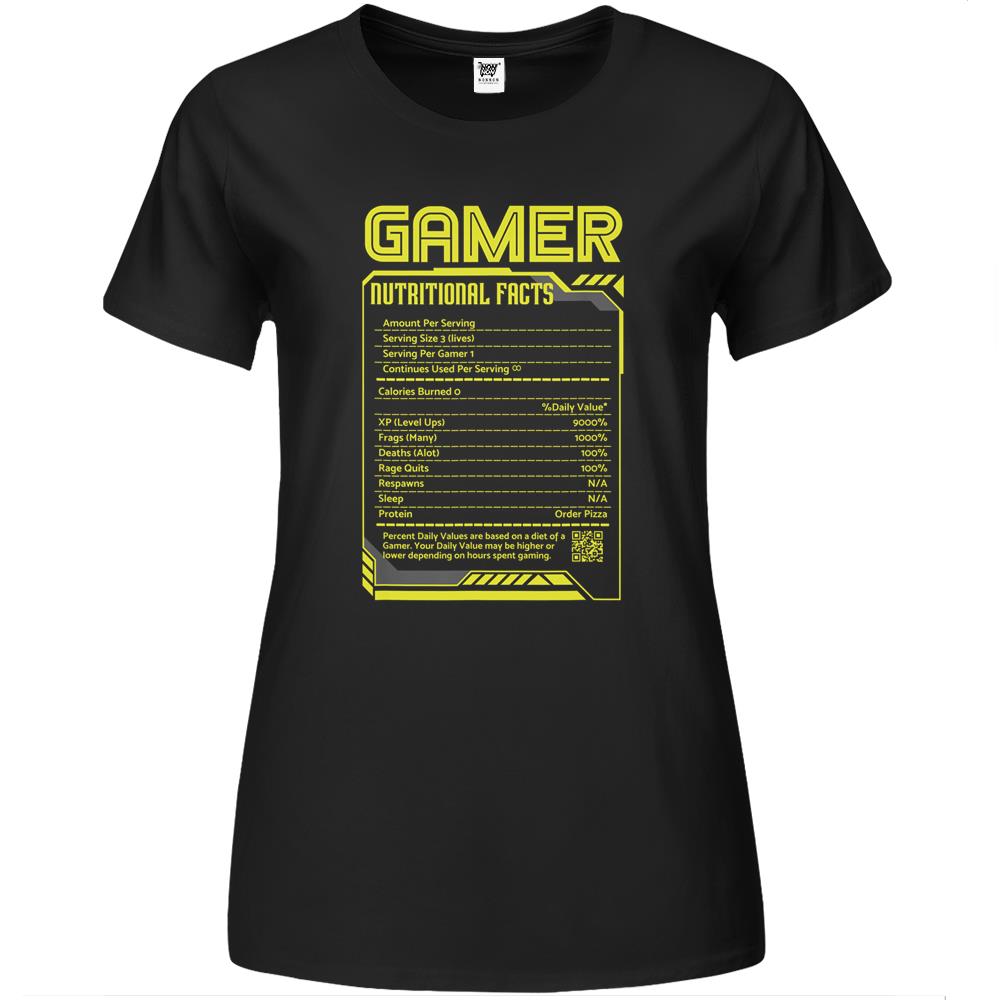 Nutritional Facts Shirt, Gamer Nutrition Facts Shirt, Gamer Nutritional Facts Funny Video Game Gaming Novelty Gift Premium Womens T Shirts