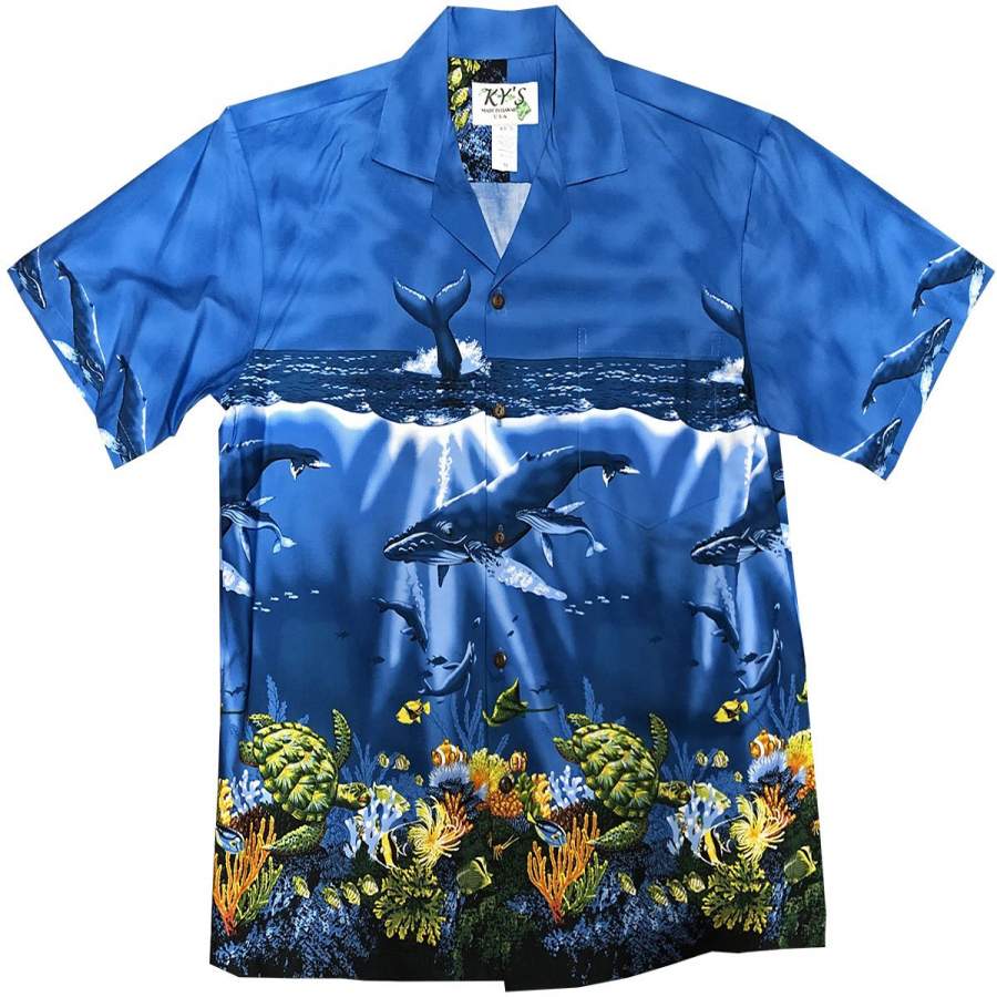 Humpback Heaven Navy Hawaii Shirt Ha82024