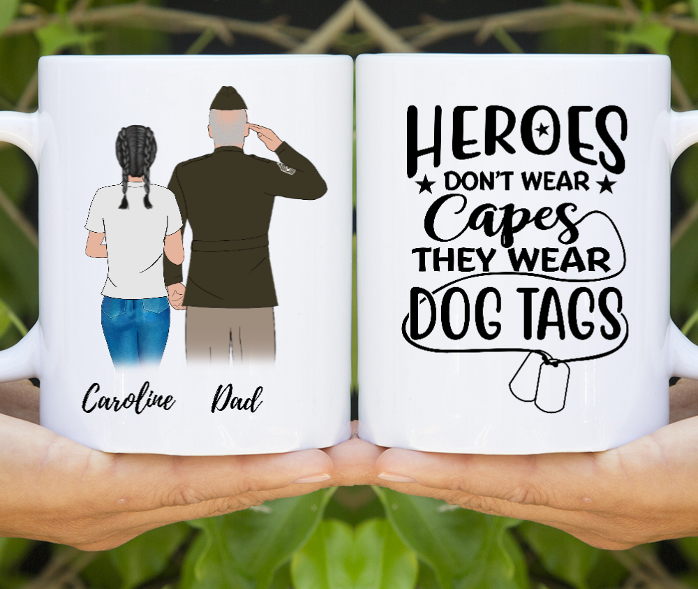 [Personalized Name] Military Veteran Father Daughter – Gift For Father’S Day – Coffee Mug