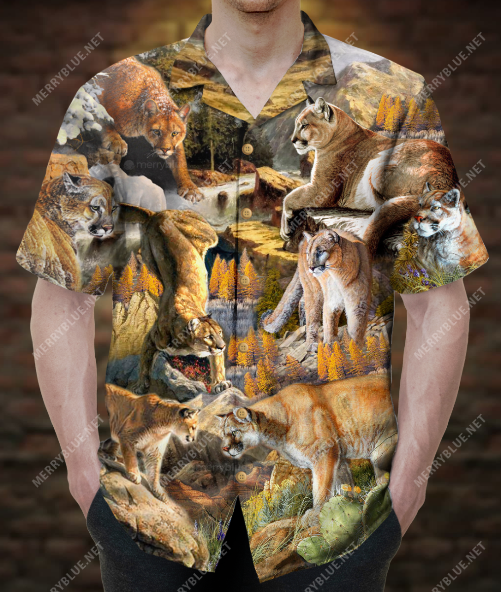 Attention, Cougar Sighted In This Area Unisex Hawaiian Shirt