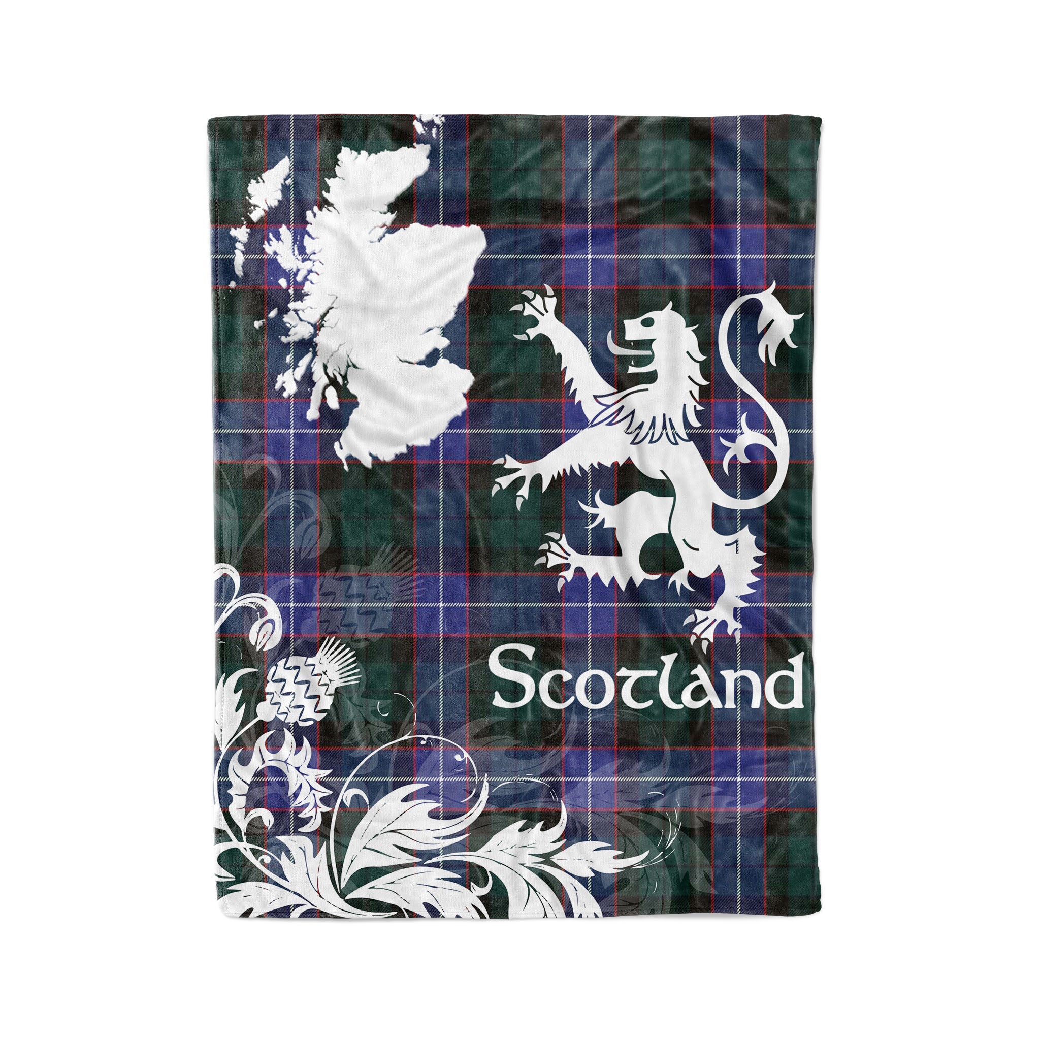 Tartan Plaid Fleece Blanket Tartan Blanket Thistle And Lion Scottish Clan Guthrie Plaid Blanket