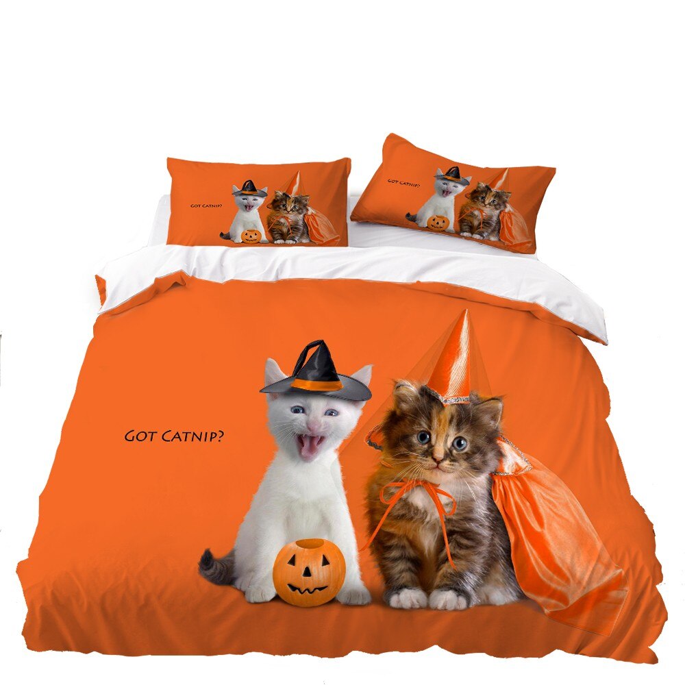 3D Cartoon Bedding Setbabychildrenboys,Duvet Cover Set Queenking,Blanket Cover Set Halloween Horror Pumpkin