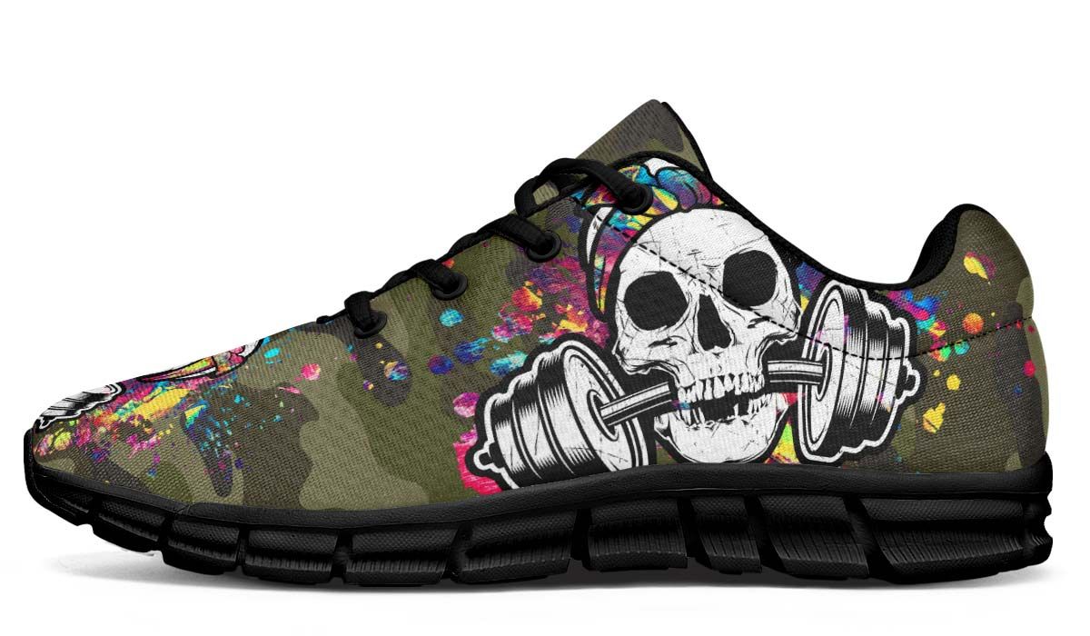 Camocolorful Splat Skull Breathable Sneakers Custom Shoes V97