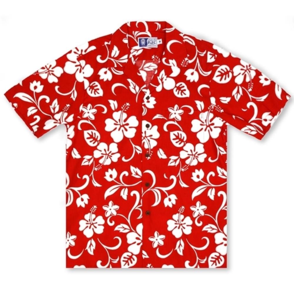 Hibiscus Red White Best Design Hawaii Shirt Ha61992