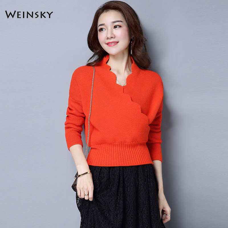 Women Knitted Sweater And Pullovers Criss-Cross Korean Fashion Style Jumper Sweaters Female Autumn 2019 New Sweater alx