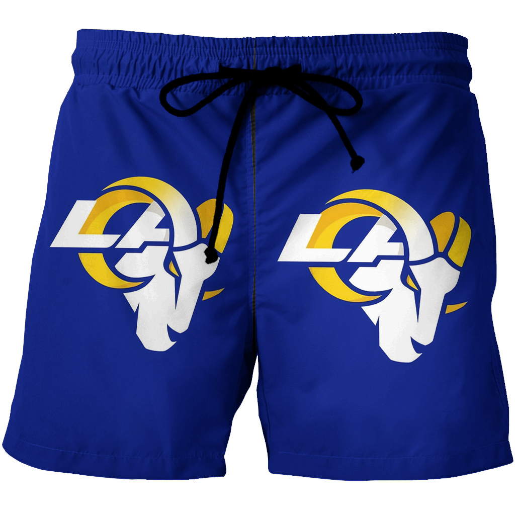 Los Angeles Rams White La Navy 3D All Over Print Summer Beach Hawaiian Short