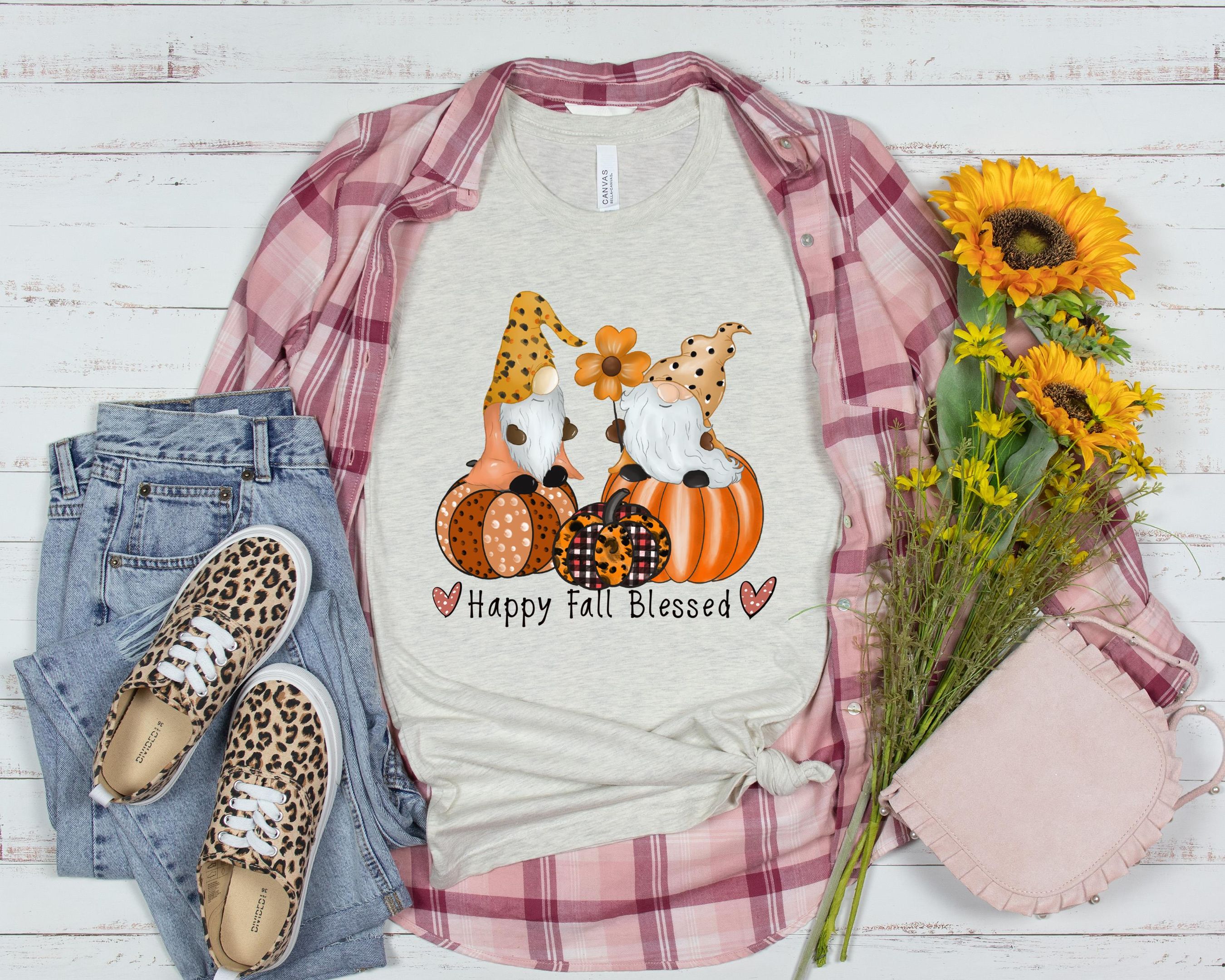 Happy Fall Blessed Shirt, Fall Gnomes Shirt, Thanksgiving Shirt, Fall Season Shirt, Autumn Shirt, Happy Mid Shirt, For Autumn Shirt New Fashion