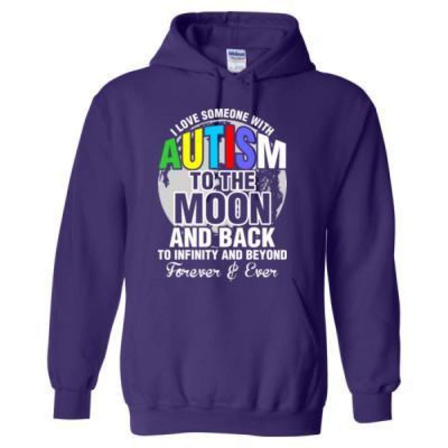 AGR I Love Someone With Autism To The Moon And Back To Infinity And Beyond – Heavy Blend™ Hooded Sweatshirt