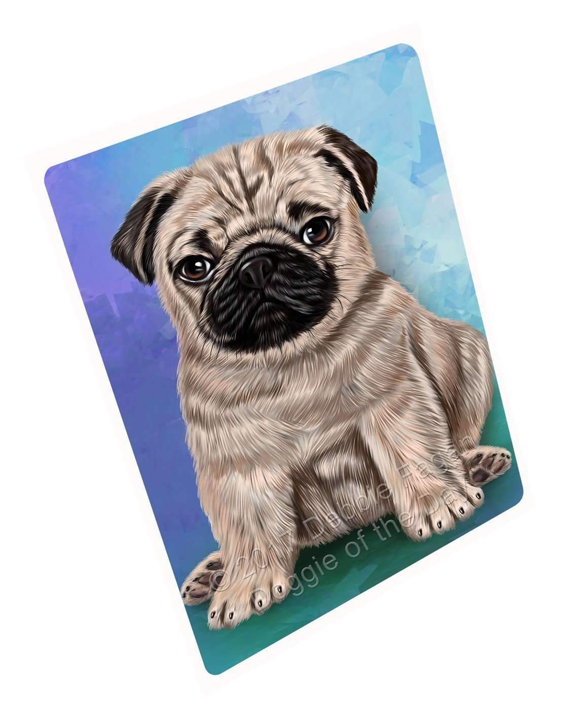 Pugs Puppy Dog Art Portrait Print Woven Throw Sherpa Plush Fleece Blanket