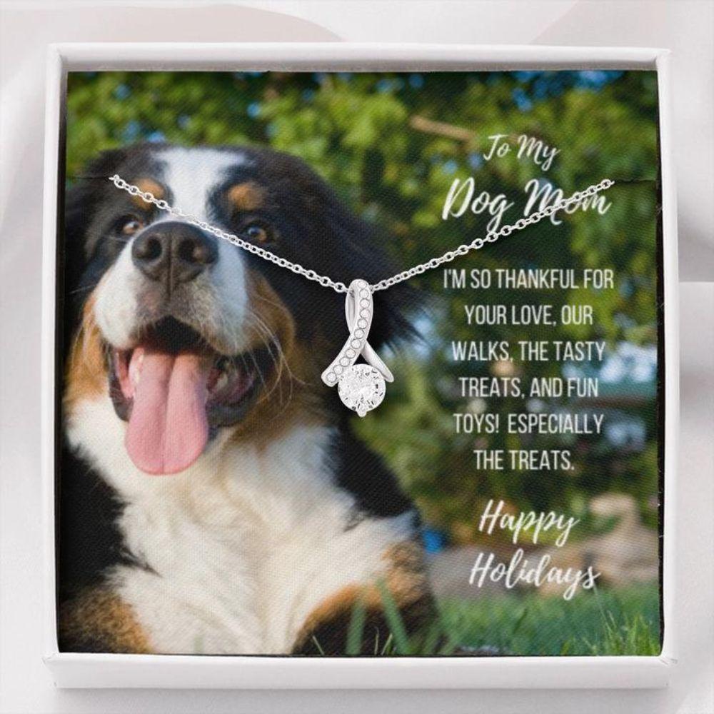 Gift For Bernese Mountain Dog Mom – Mother Petite Ribbon Necklace 0921