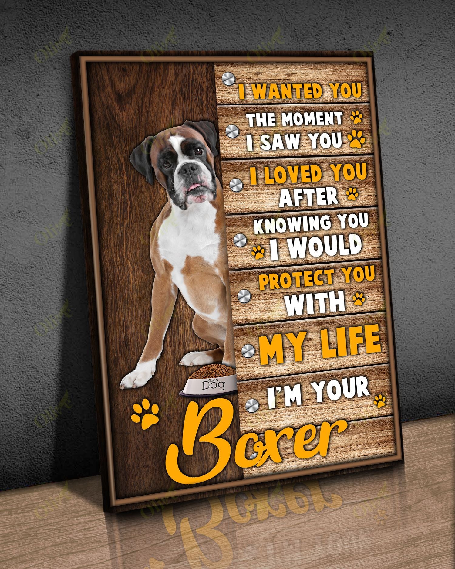 Boxer – I Would Protect You Canvas Wall Art Home Decor