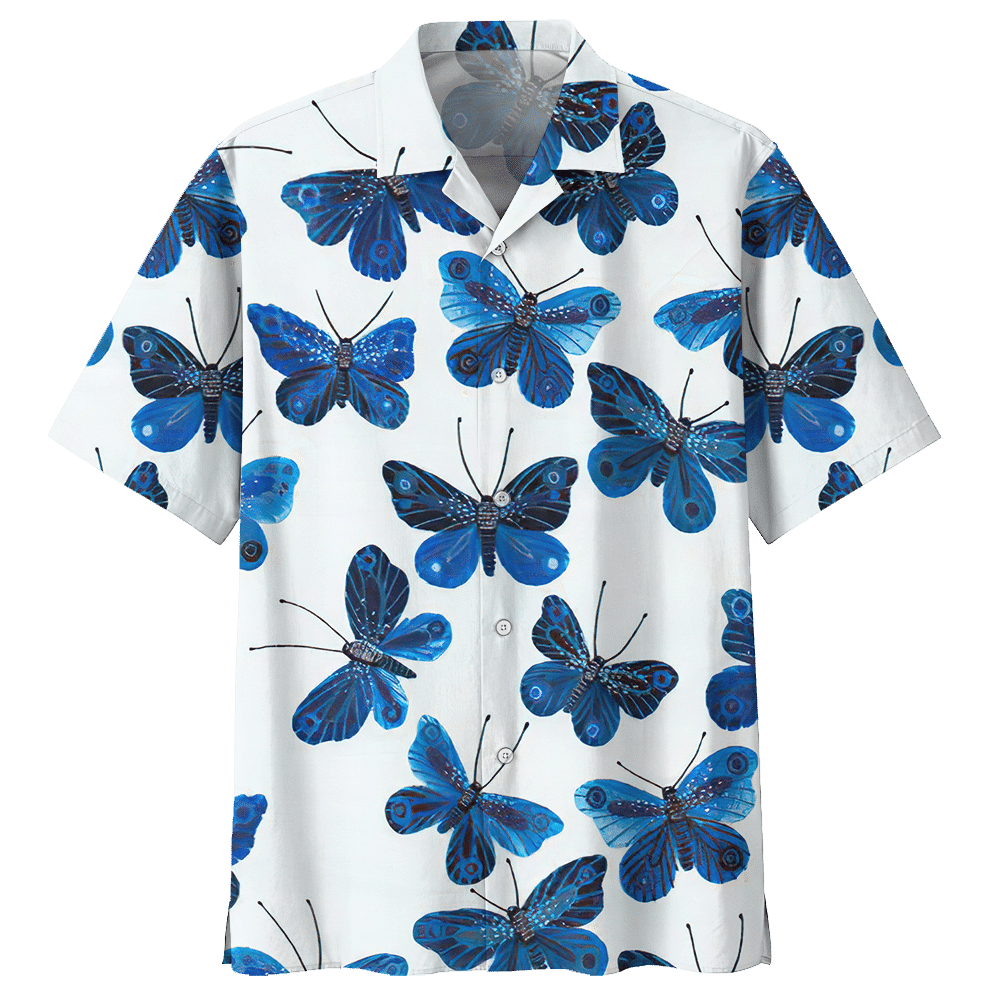 Butterfly Blue Awesome Design Unisex Hawaii Shirt For Men And Women Ha69531