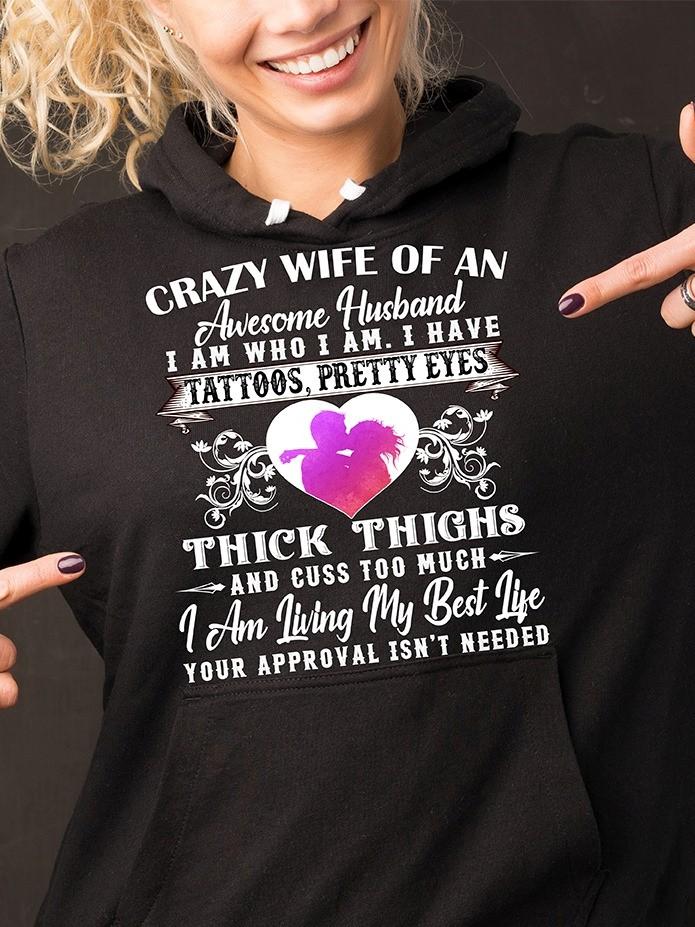 Crazy Wife Of An Awesome Husband Standard/Premium Women T-Shirt Hoodie