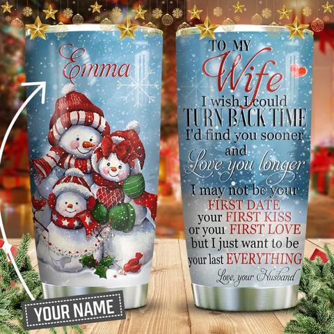 Christmas Snowman To My Wife Kd2 Stainless Steel Tumbler, Personalized Tumblers, Tumbler Cups, Custom Tumblers Christmas Decor Ideas