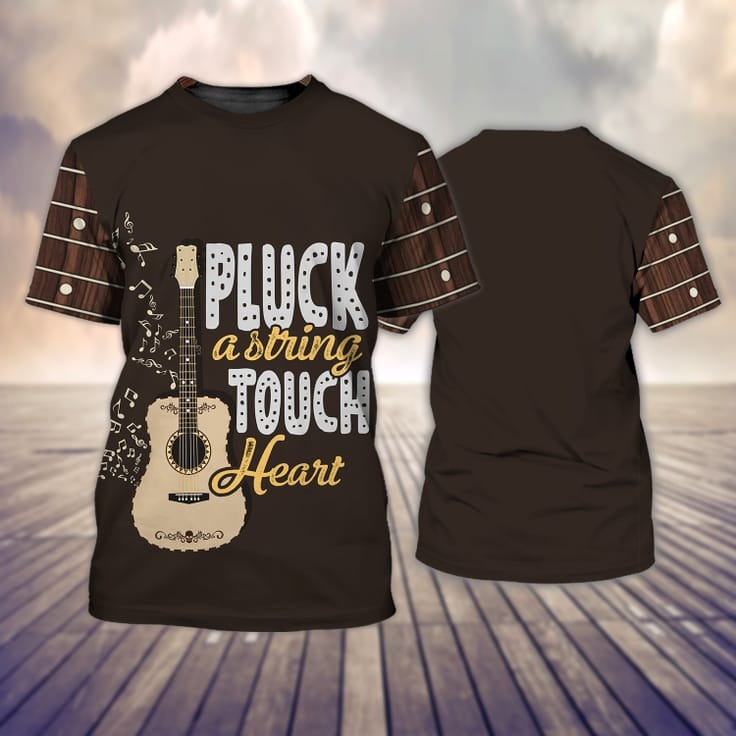 Guitar Shirt, Pluck Astring Touch Heart 3D Tshirt