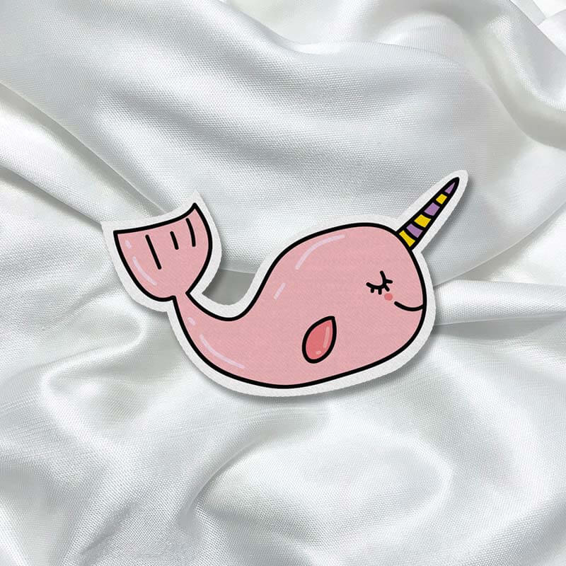 Pink Whale Unicorn Cute Animal Fashion Printed Iron On Patch For T-Shirts, Bags, Jeans