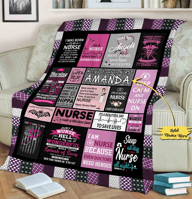 Customized Nurse  Blanket, Blanket For Nurse Day, Custom Gift For Nurse, Quilt For Health Workers, Fleece Blanket, Christmas Gift Nurse Gift