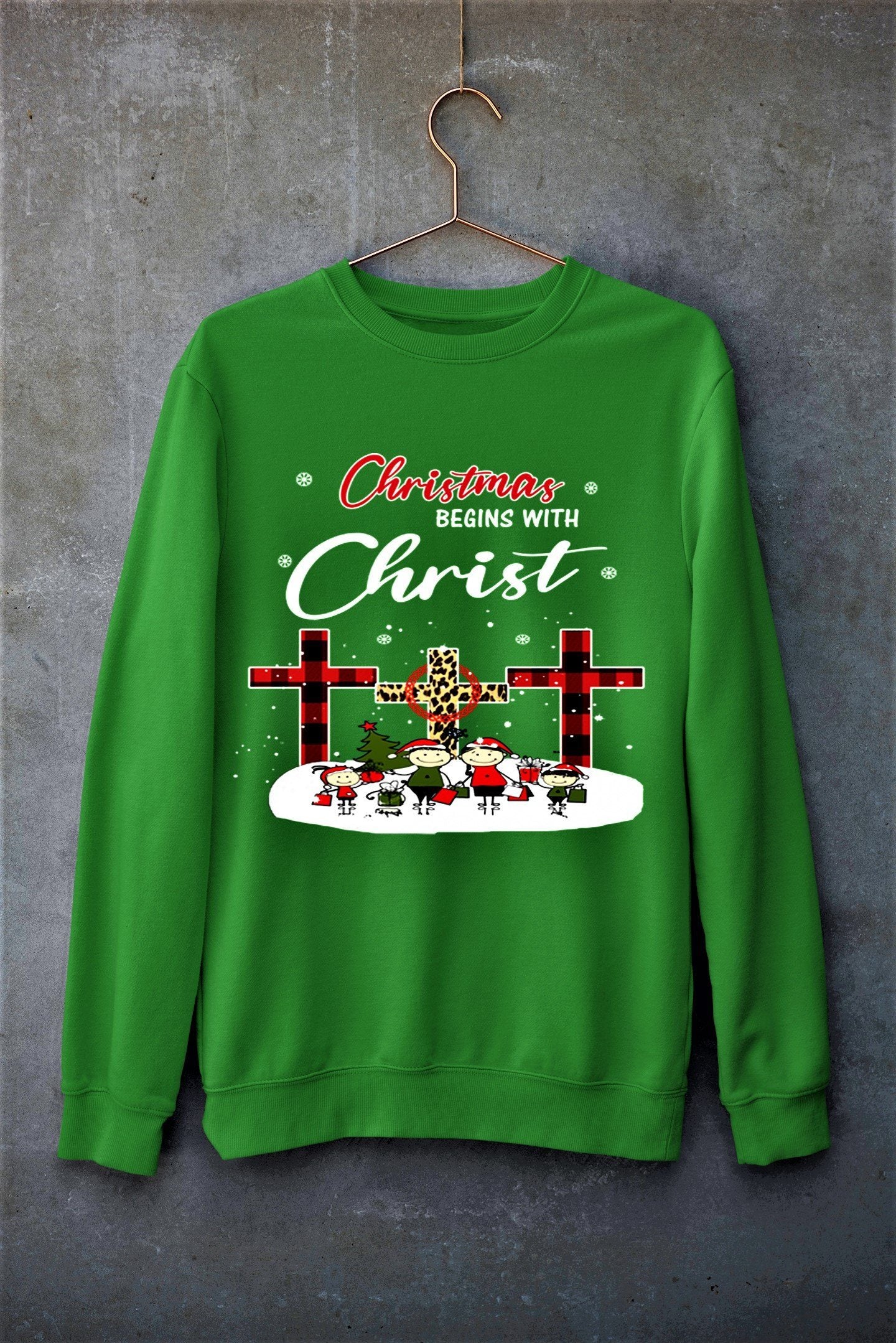 “CHRISTMAS BEGINS WITH CHRIST”- Hoodie & Sweatshirt.