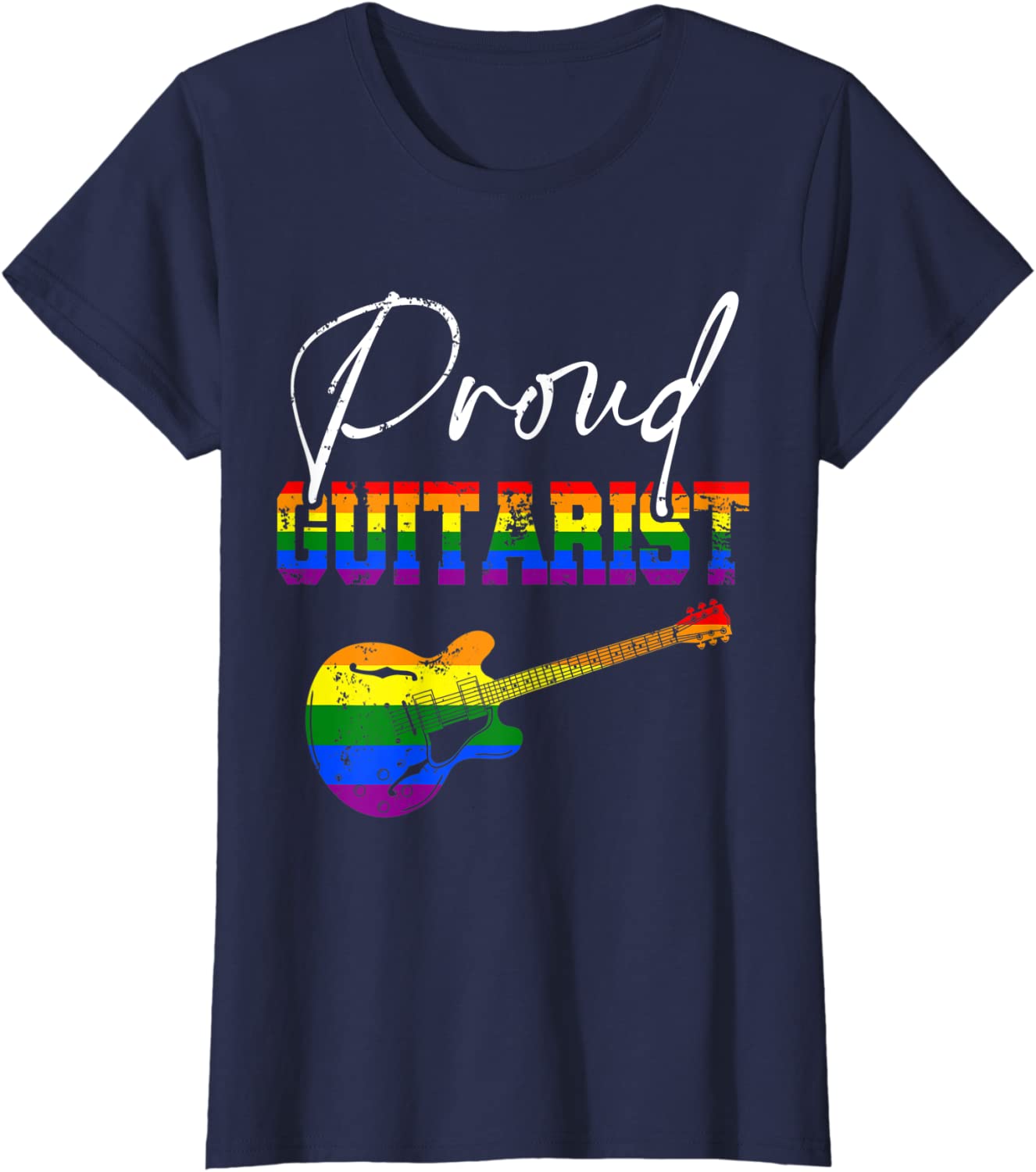 Proud Guitarist Funny Pride Lgbt Flag Matching Gay Lesbian T Shirt