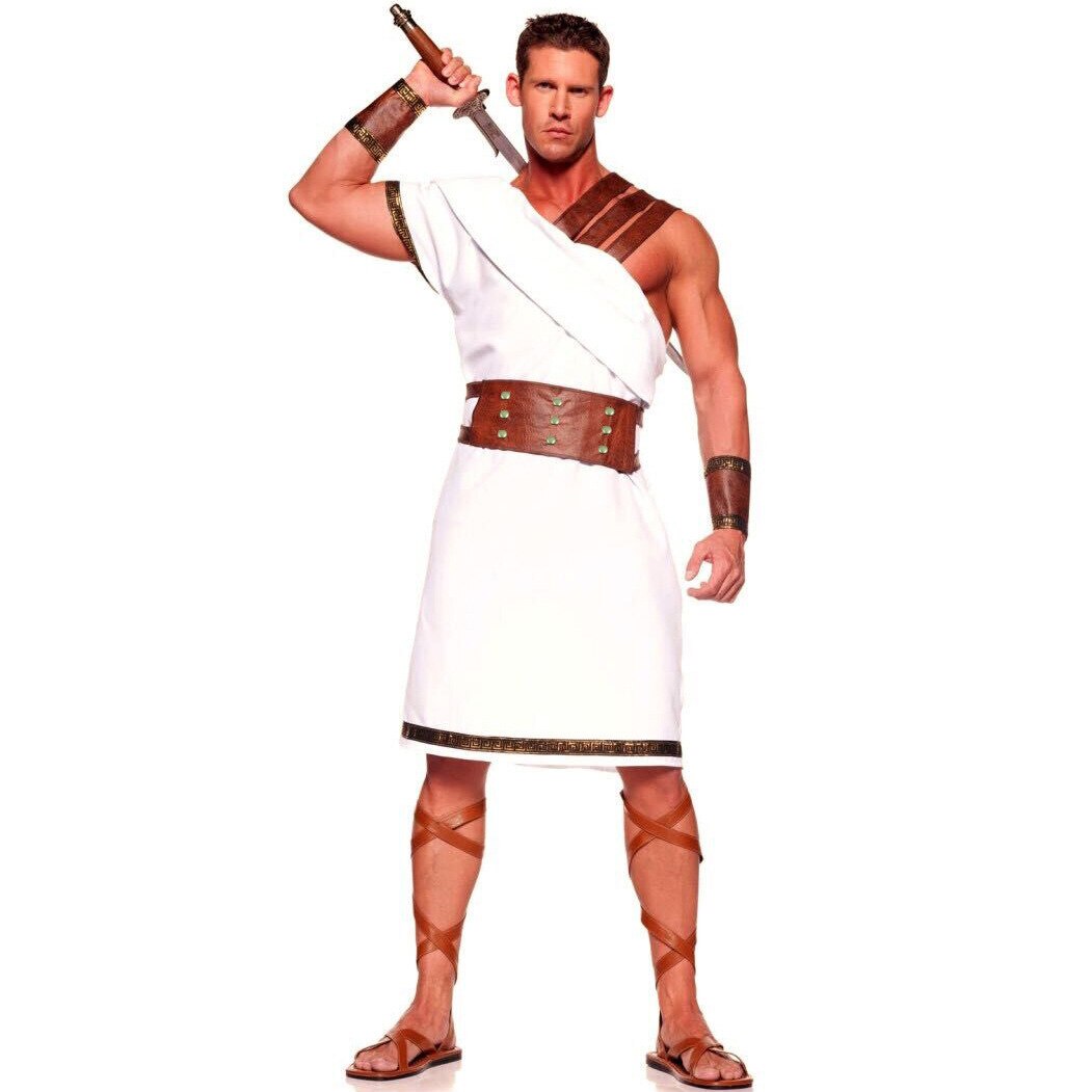 Women Man Mythology Rome Spartan Warrior Cosplay Costume Ancient Greek God Goddess Toga Dress Halloween Fancy Dress alx