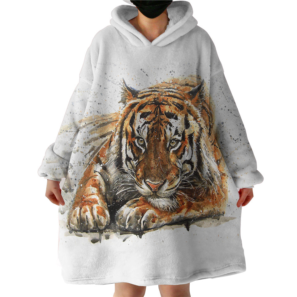 Tiger Swlf2074 Hoodie Wearable Blanket