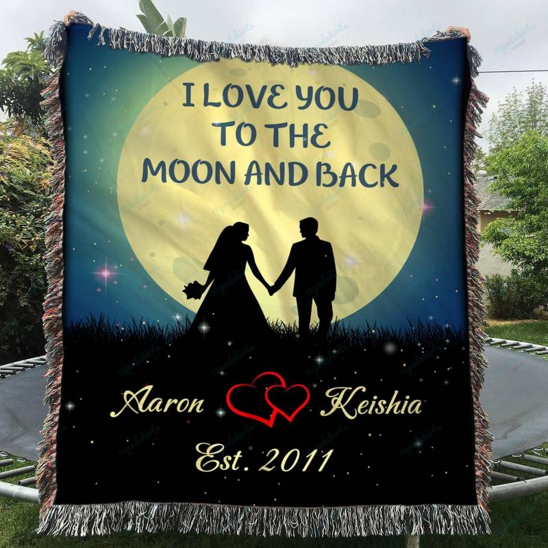 Custom Woven Blankets Mr And Mrs Personalized Woven Throw Blanket With Name And Wedding Year – 60×80