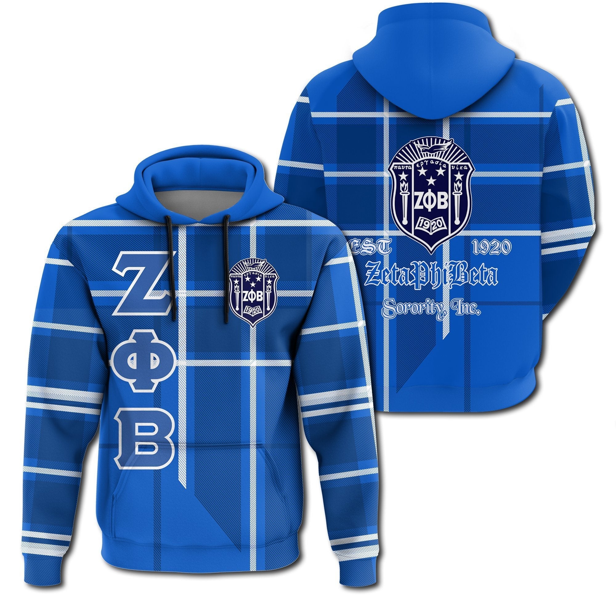 Sorority Hoodie – Zeta Phi Beta Burberr Style Hoodien