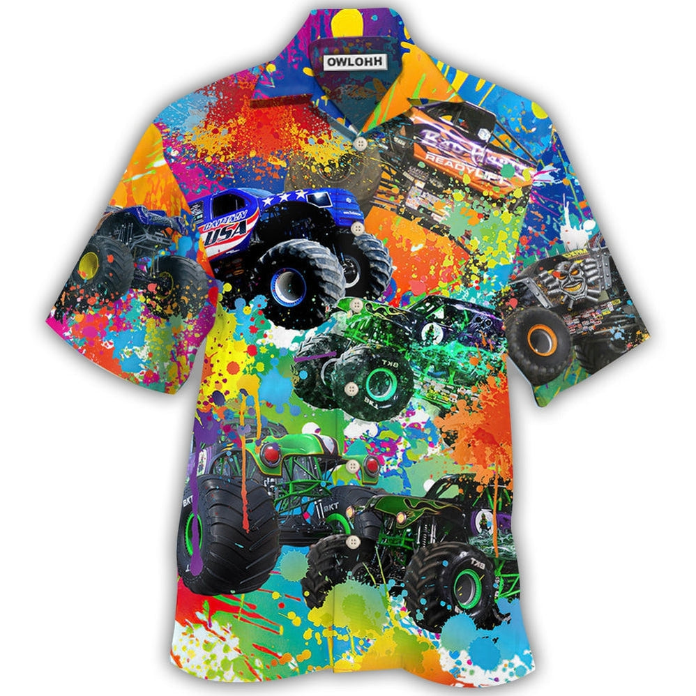 Monster Truck Colorful Painting Hawaii Shirt Ha39574