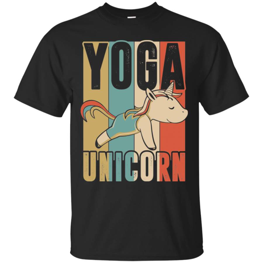 AGR Classic Vintage Retro Yoga Unicorn Funny T-Shirt