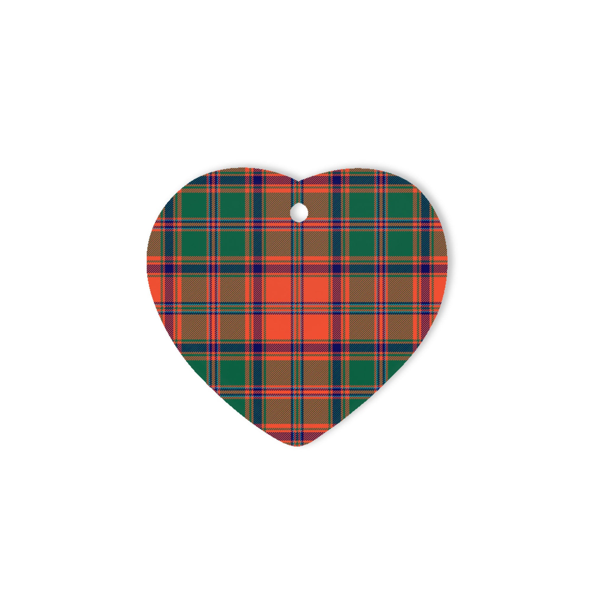 Stewart Of Appin Ancient Tartan Heart Ornaments, Christmas Tree Ornament, Plaid Christmas Ornaments, Ceramic Heart Christmas Tree Decoration