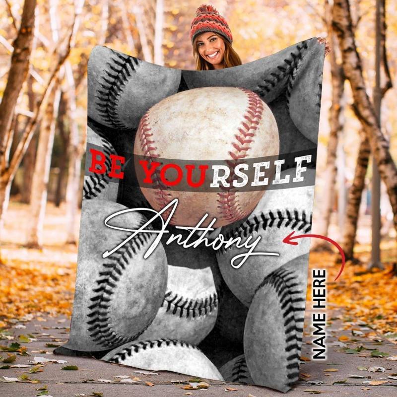 Baseball Be Yourself Customized Blanket