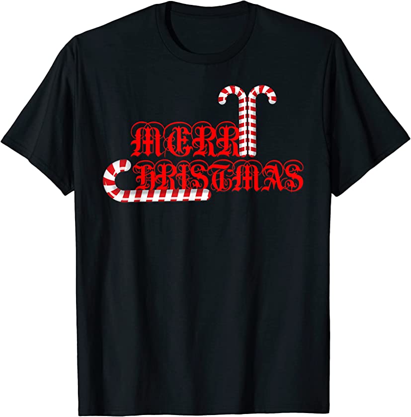 MERRY CHRISTMAS CANDY CANES family gifts mom dad children T-Shirt