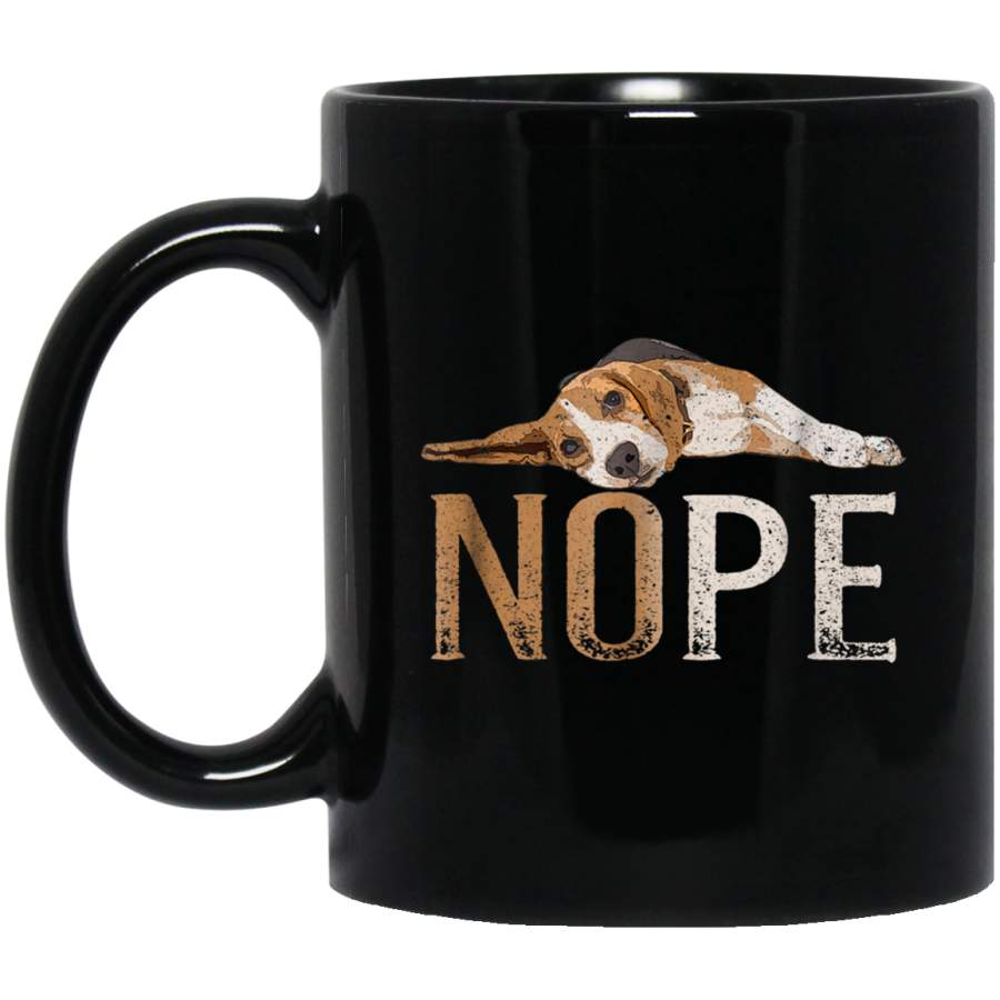 Nope Lazy Beagle Dog Puppy Pet Animal Fur Paw Black Mug