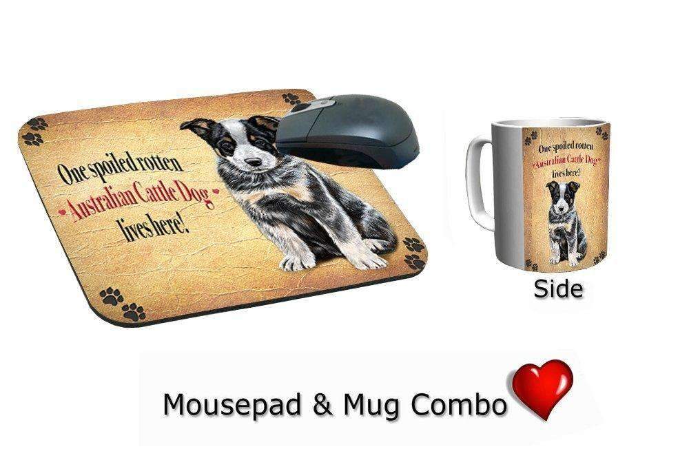 Australian Cattle Puppy Dog Spoiled Rotten Mousepad & Mug Combo Set