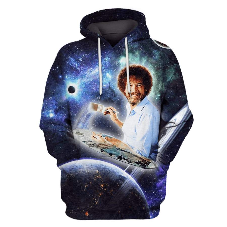 Bob Ross painting galaxy Tshirt – Zip Hoodies Apparel