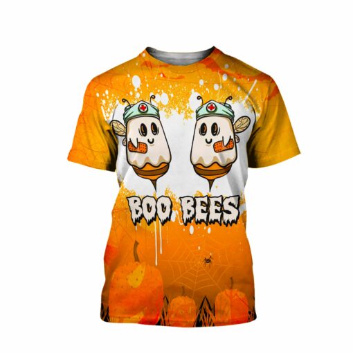 Halloween Boo Bees 3D All Over Print Shirts For Nurse Fight For Breast Cancer, Halloween Gift, Happy Halloween Day , Thanksgiving Shirts, Halloween Shirt Ideas