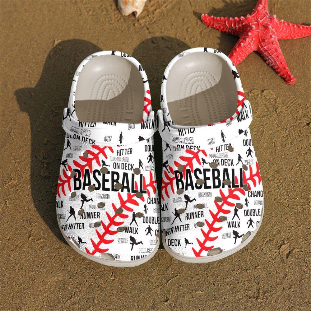 Baseball Personalized Clog, Custom Name, Text Baseball Pattern, Fashion Style For Women, Men, Kid, Print 3D