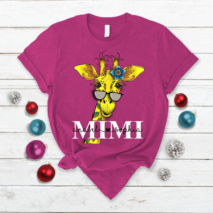 Mimi Giraffe Art, Family Customize Personalized T-Shirt, Hoodie Adult, Kid, Unisex