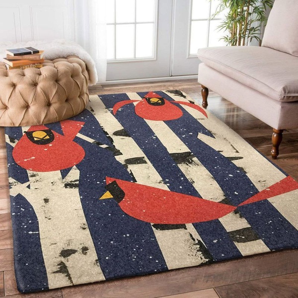 Winter Cardinal Area Rug Living Room Rug Home Decor Floor Decor VH3